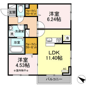 クレールX301号室 間取