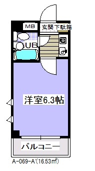 ローズマンションＡ６９番館(A-069)3階 間取