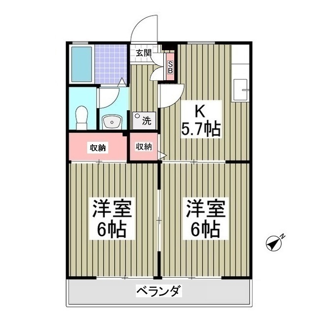 パナヨシハラA棟202号室 間取