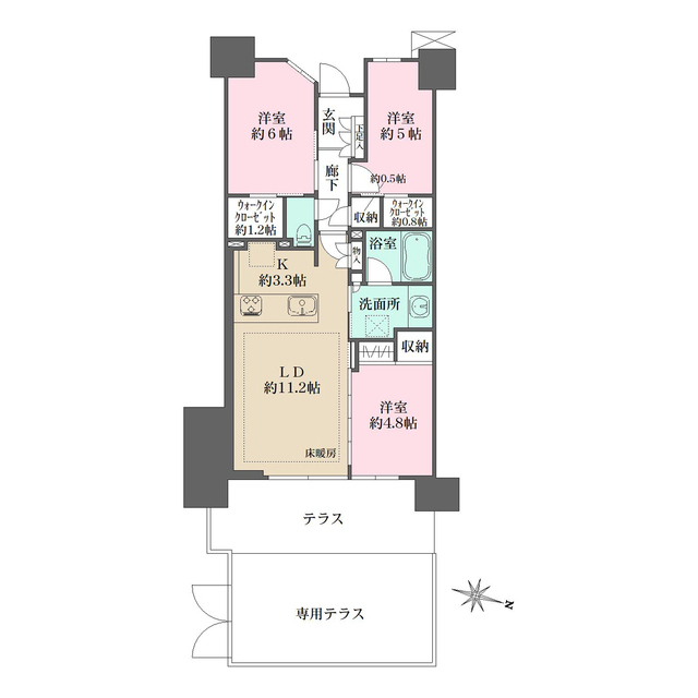 ガーデングランデ横浜戸塚コージーグランデ112号室 間取