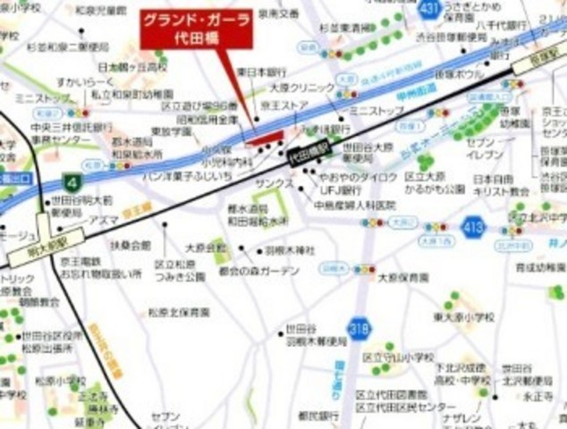 グランド・ガーラ代田橋8階 案内図