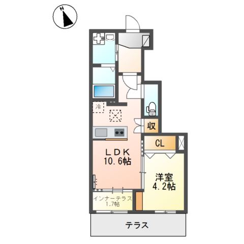 プルミエールみずき102号室 間取