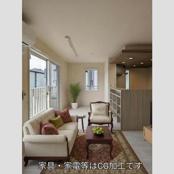 エルデガーデン　Ⅱ号館 LDK(家具・家電等はCG加工です)