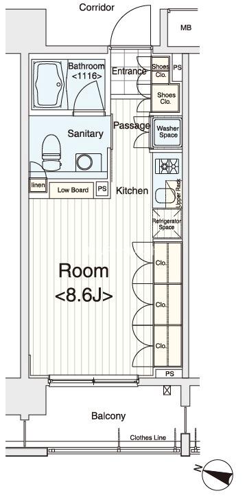 イプセ多摩川緑地5階 間取