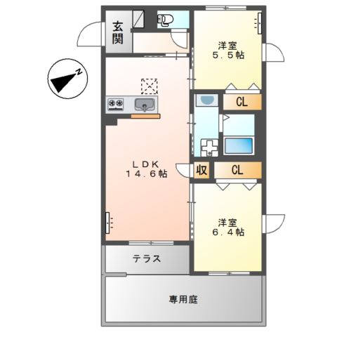 N’ s ARK（エヌズアーク）101号室 間取