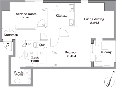 レジディア東麻布3階 間取り