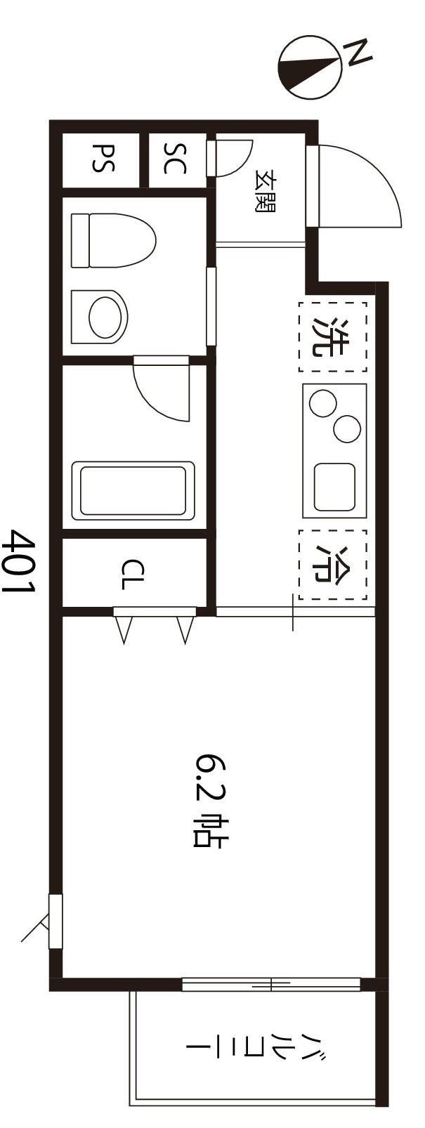 アリカ押上401号室 間取