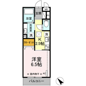 クレインリング丸山台102号室 間取