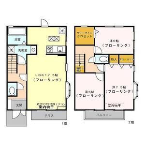 テラス瀬ヶ崎　A/BB102号室 間取