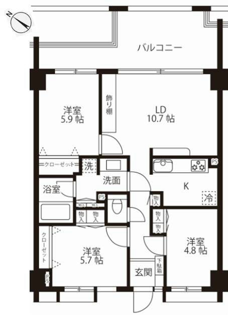 パティオス2番街3階 間取