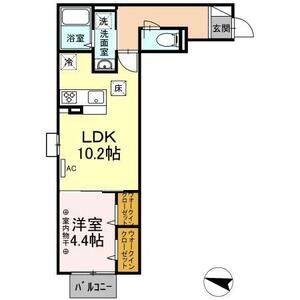 ロイジェント加美平105号室 間取