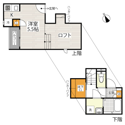 ＣＢ東大宮ライブリー2階 間取
