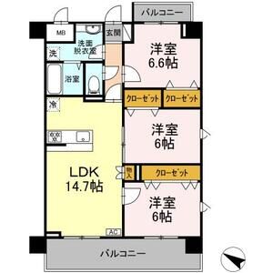 PLAZA池尻1501号室 間取