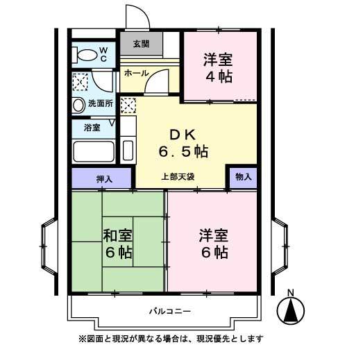 クローバーハイツ0206号室 間取り図