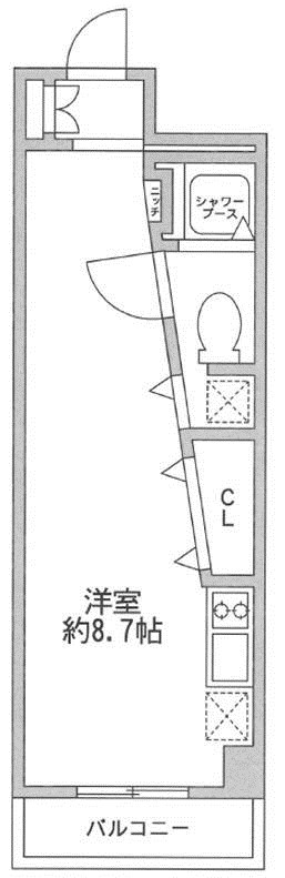 レジディア新宿イースト4階 間取り