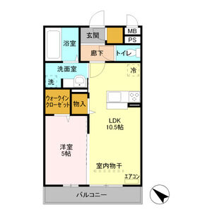 イルソーレ吉川美南　ジャッロ202号室 間取