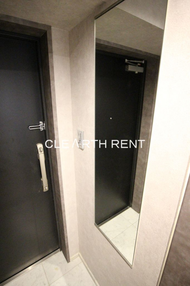 パレステュディオ虎ノ門4階 外出前の身だしなみチェックに便利な姿見ミラーが付いています