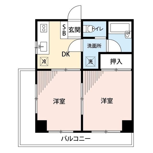 徳和ハイツ101号室 間取