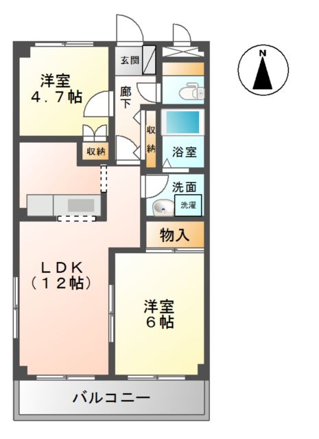 ルミナス青葉203号室 間取