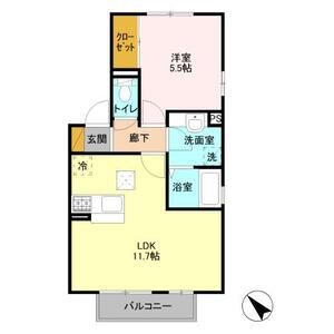 アン・プレール101号室 間取