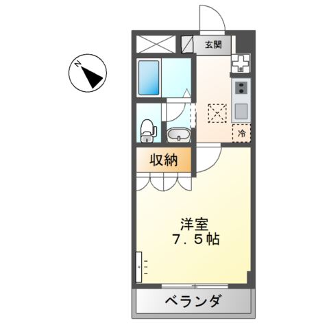 シャン・デ・フルール105号室 間取