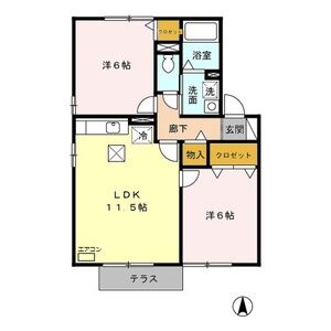シャローム　A/B/C/D/E/F/GG102号室 間取