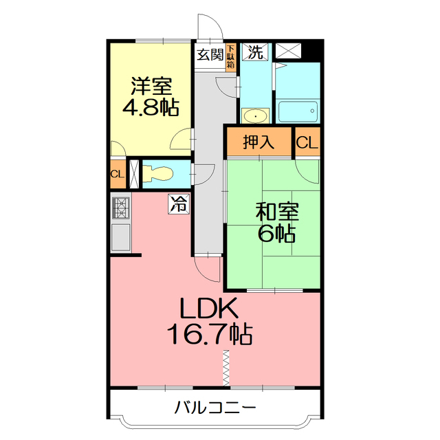 ウィスタリア202号室 間取