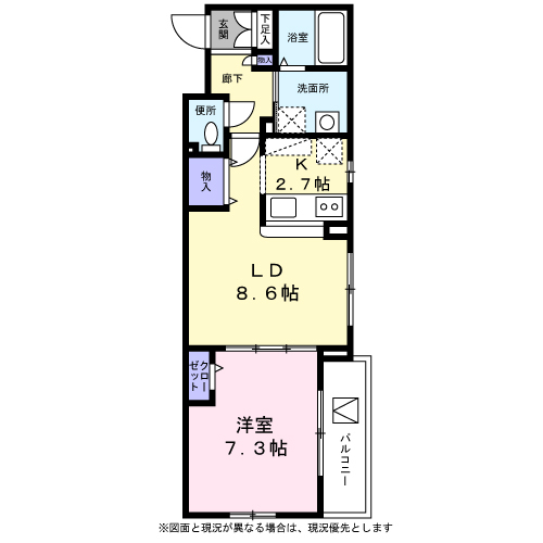 オーガスタ0101号室 間取り図