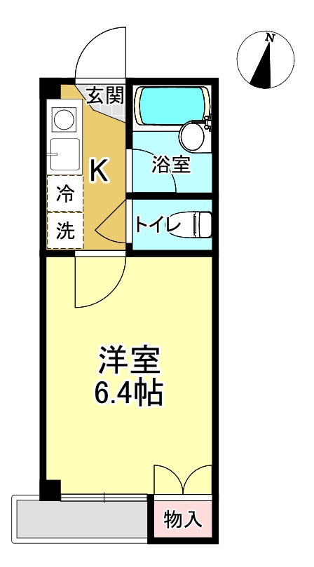 オークマンション102号室 間取