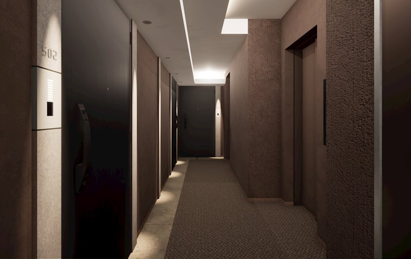 クレヴィアリグゼ日暮里根岸4階 内廊下パース