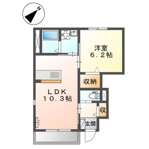 persimmon（パーシモン）101号室 間取