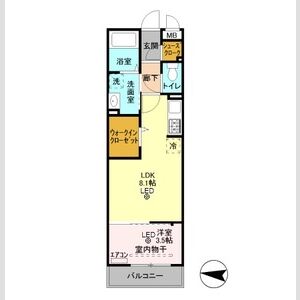 クイーン・ヒルズ203号室 間取