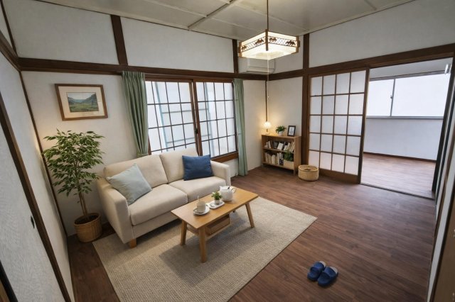 柏市南逆井戸建 1階大部屋。家族でゆっくり。（イメージ）