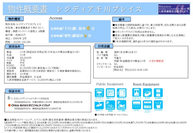 レジディア千川プレイス4階 同建物別部屋の参考画像