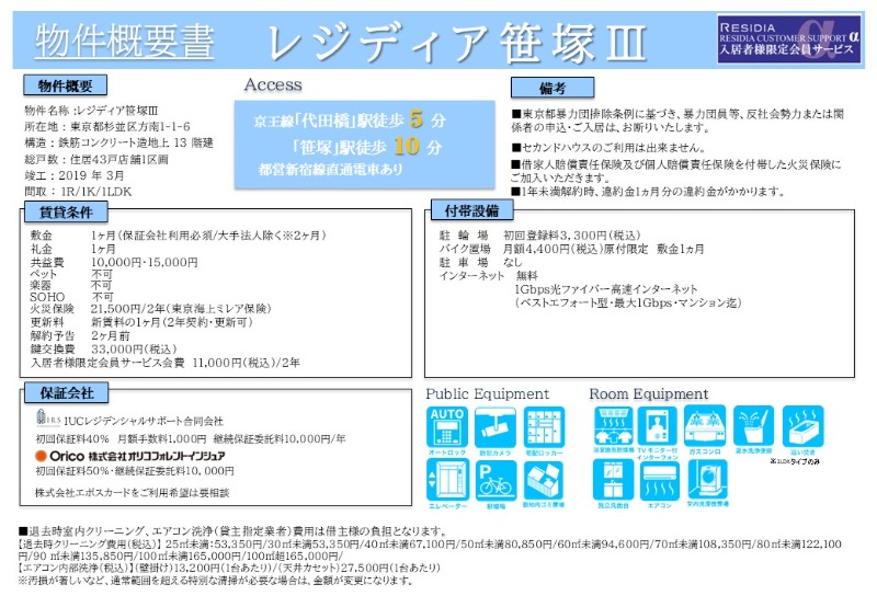 レジディア笹塚Ⅲ6階 部屋その他