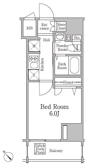 レジディア国立3階 間取