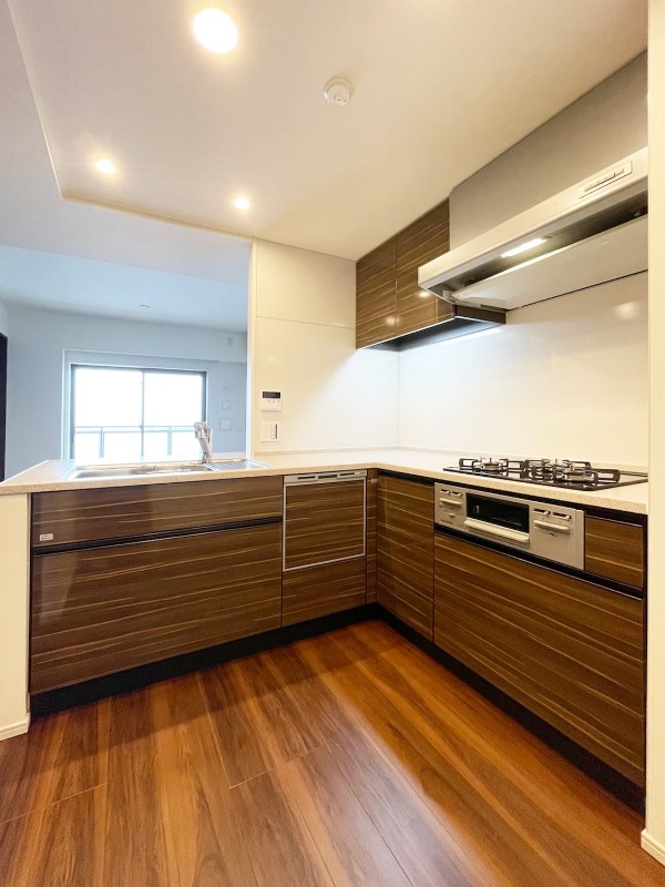 レーベン清瀬ＴＨＥ　ＴＯＷＥＲ ガス３口システムキッチン／浄…