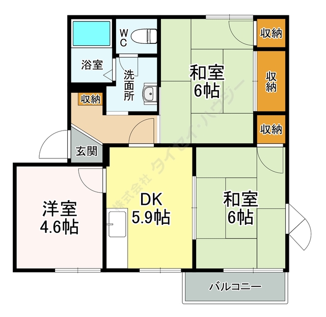クレストコートＡ0201号室 間取