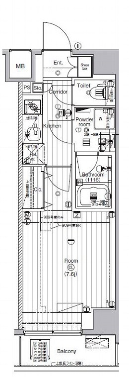 ザ・プレミアムキューブＧ潮見4階 間取