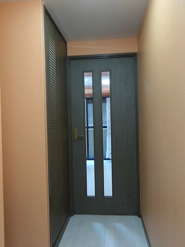 ライオンズマンション川口第１０ 室内から見た玄関　２０２５年４月撮影