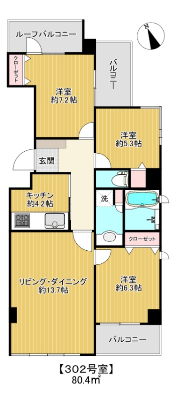グリーンヒルズ上野毛3階 間取