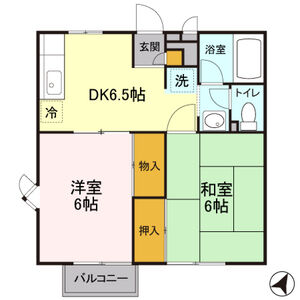 尾山台ハイツ　Ⅰ203号室 間取