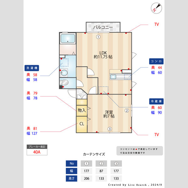 アイリス田無ABA201号室 間取図