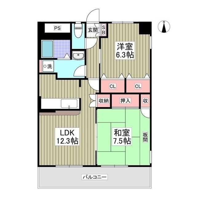 壽ビル605号室 間取