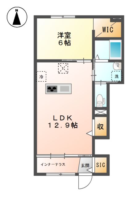 セレーナクオーレ106号室 間取