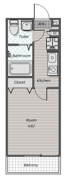 オークティアラ201号室 間取