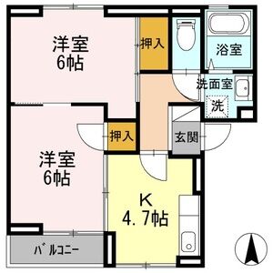 グリーンヒル202号室 間取