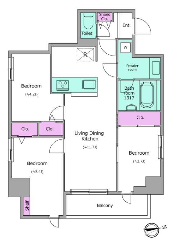 ドゥーエ日暮里Ⅲ2階 間取