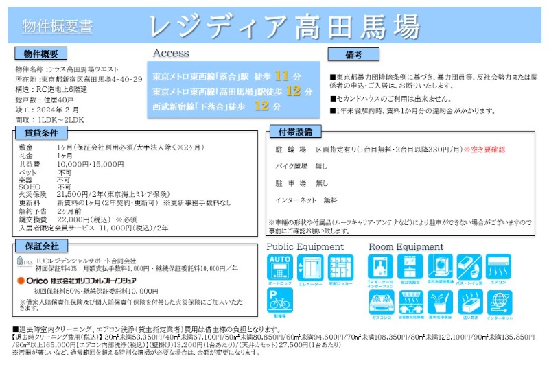 レジディア高田馬場6階 部屋その他