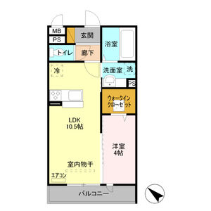 イルソーレ吉川美南　ロッソ105号室 間取